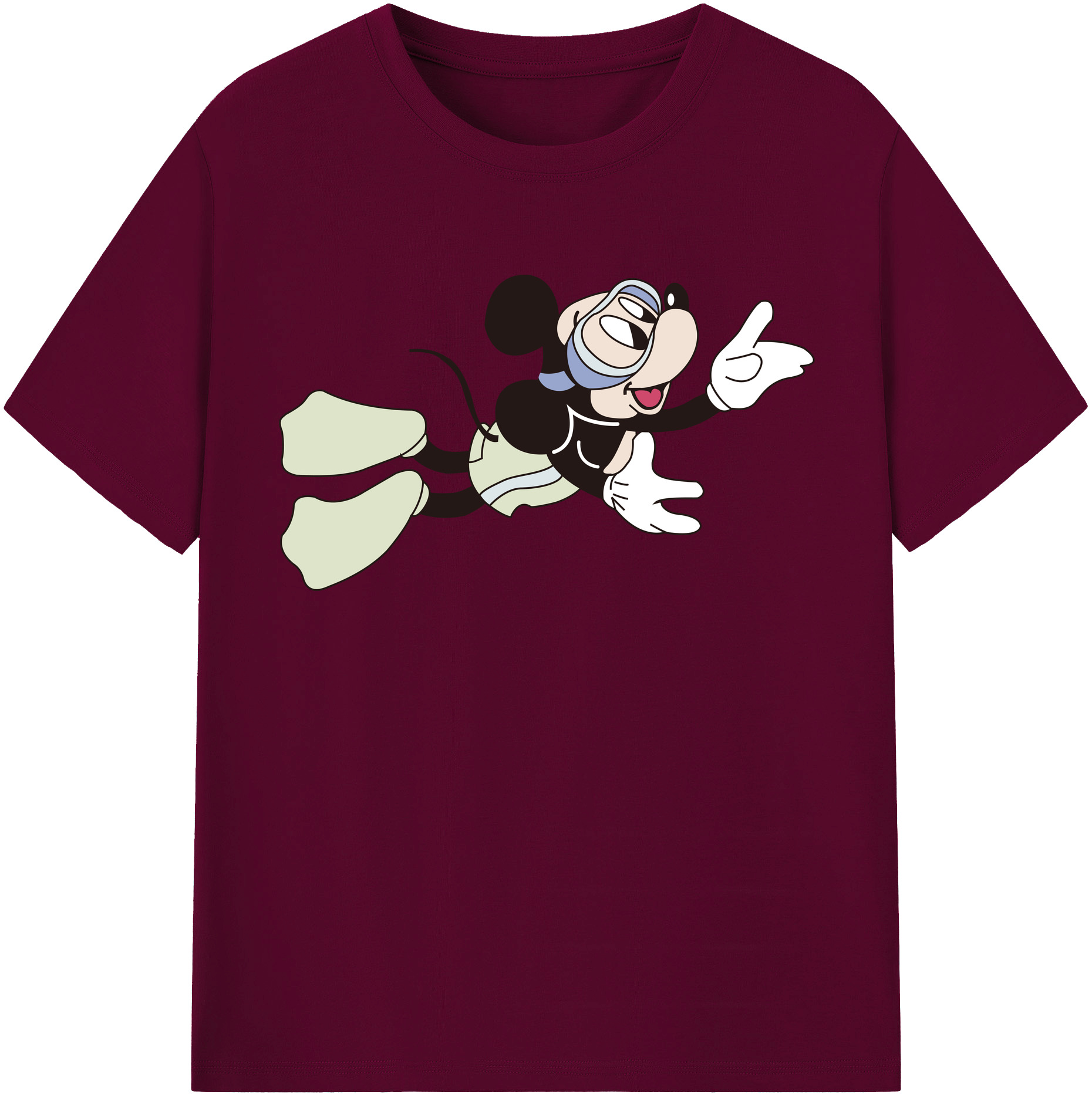 （画像用） ミッキーマウス Mickey Mouse レディースカジュアルプリントTシャツ（綿100％）